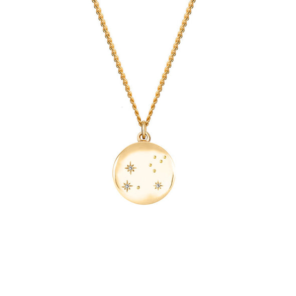 Women's Zodiac Constellation Necklace - Solid 9ct Yellow Gold & Diamonds by No 13 on Jetset Times SHOP
