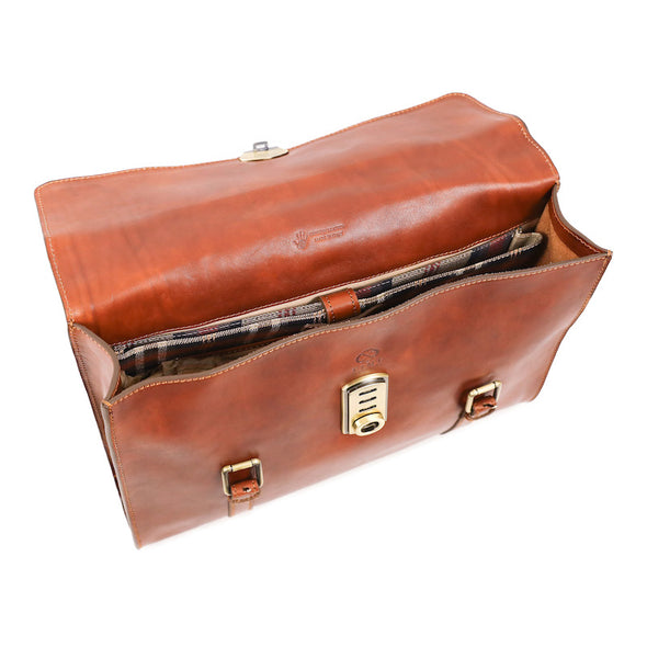 The Glass Menagerie - Leather Belted Briefcase, Convertible Backpack