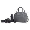 Women's Gray Leather Camera Bag - Palermo by POMPIDOO on Jetset Times SHOP
