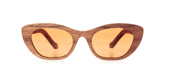 Wood Sunglasses for Men and Women - Walnut with Brown Lenses by BREVNO on Jetset Times SHOP