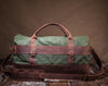 Waxed Canvas Leather Weekender Duffel Bag for Men and Women - Green Canvas with Brown Leather by Tram 21 on Jetset Times SHOP