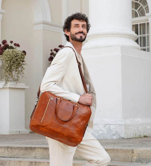 A Farewell to Arms - Full-Grain Italian Leather Briefcase