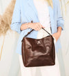 Alice in Wonderland - Brown Leather Shoulder Bag for Women