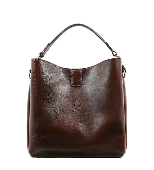 Alice in Wonderland - Brown Leather Shoulder Bag for Women