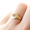 Champagne Diamond Signet Ring