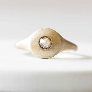 Champagne Diamond Signet Ring