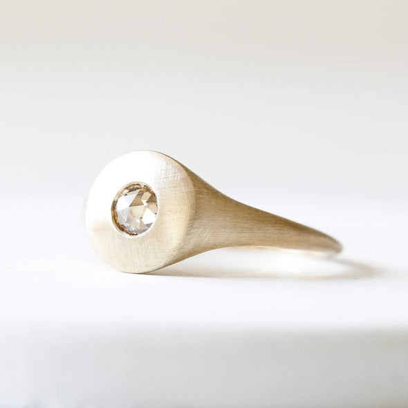 Champagne Diamond Signet Ring