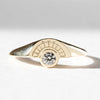 Diamond Moon Signet Ring