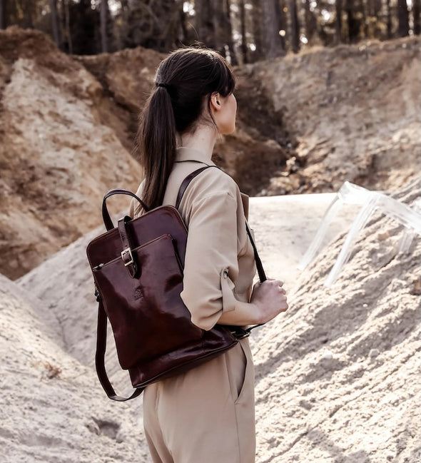 Emma - Leather Backpack Convertible Bag