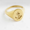 Gold Anchor Signet Ring