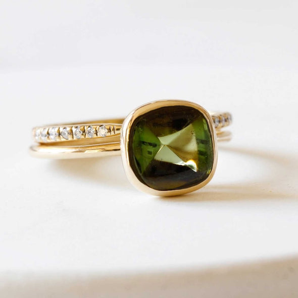 Sugarloaf Green Tourmaline Ring