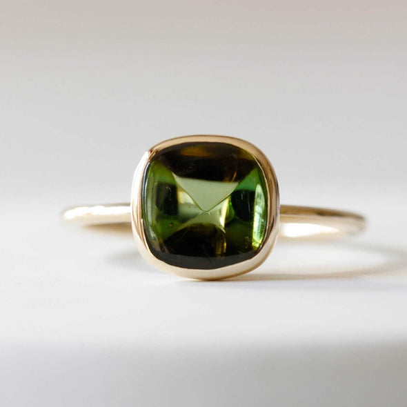 Sugarloaf Green Tourmaline Ring