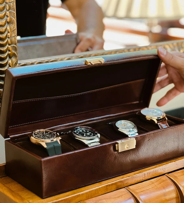 Herzog - Leather Watch Box, Watch Organizer