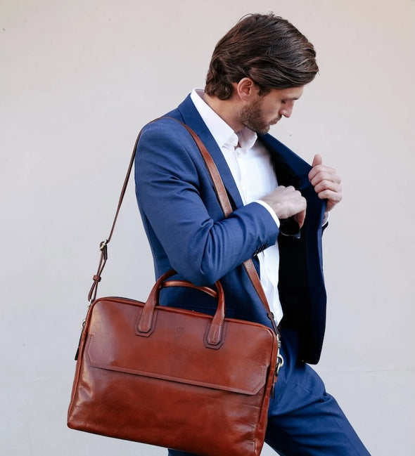 Nostromo - Large Leather Briefcase Laptop Bag