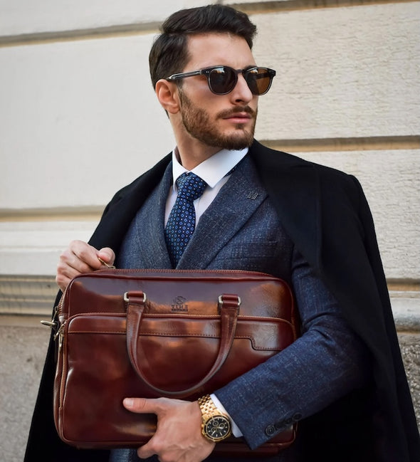 Orlando - Leather Briefcase Laptop Bag