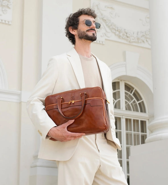 Orlando - Leather Briefcase Laptop Bag