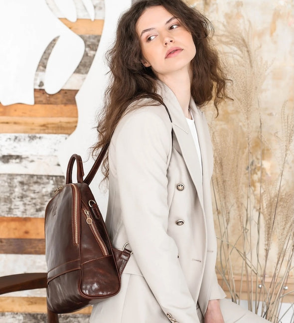 Regeneration - Womens Leather Backpack Convertible Bag