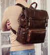 The Good Earth - Brown Leather Backpack