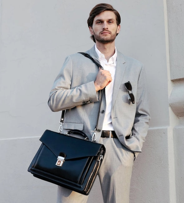 The Magus - Classic Design Leather Briefcase