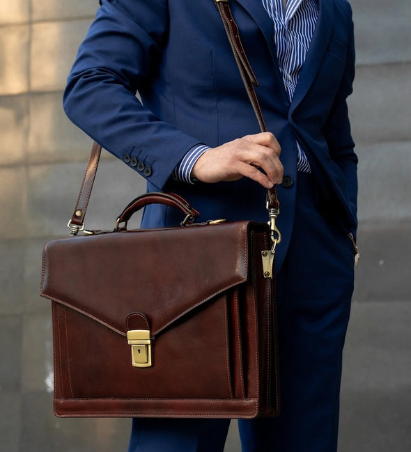 The Magus - Classic Design Leather Briefcase