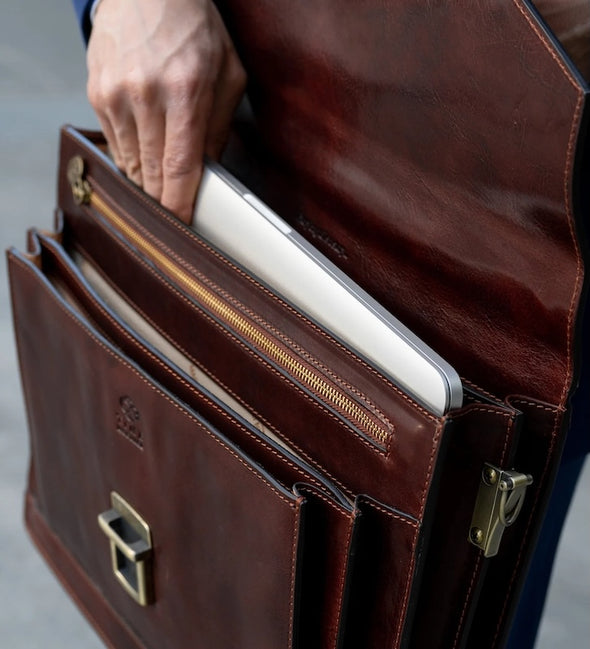 The Magus - Classic Design Leather Briefcase