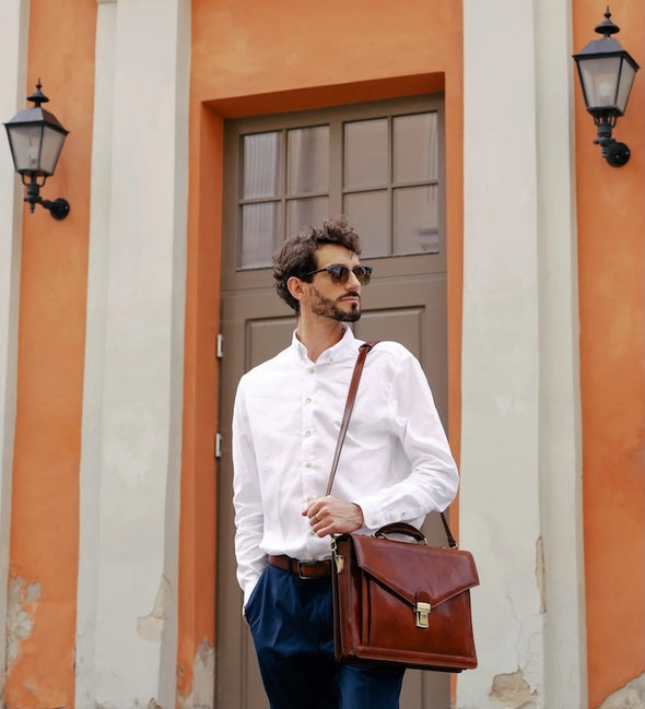 The Magus - Classic Design Leather Briefcase