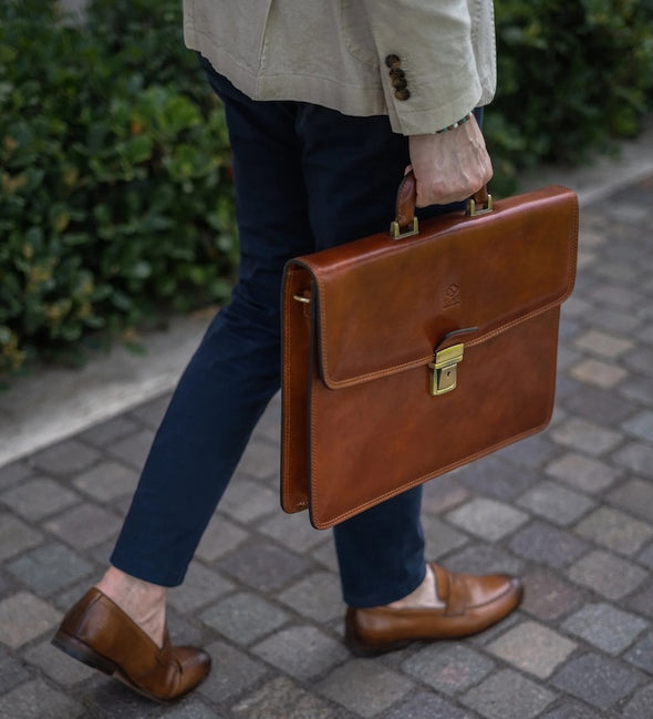 The Sound of the Mountain - Leather Briefcase