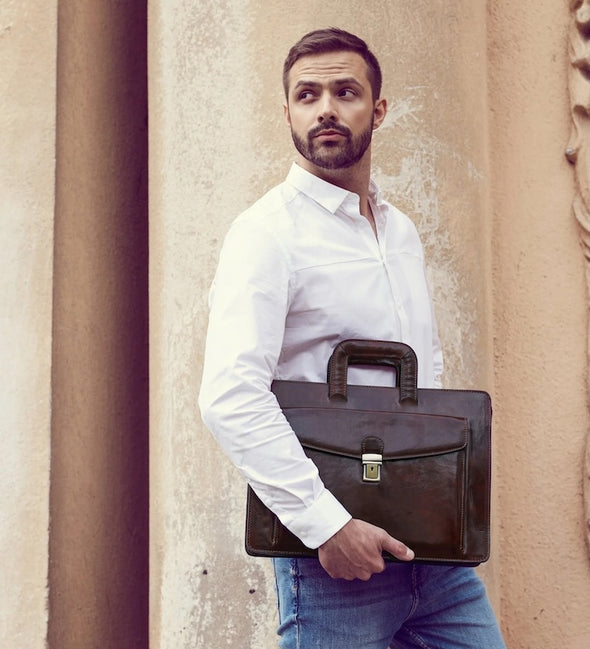 The Tempest - Italian Leather Briefcase