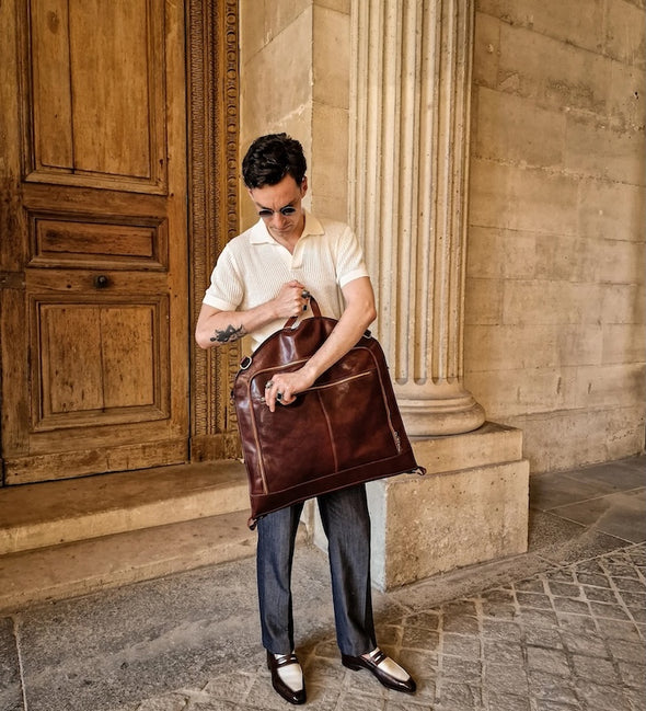 Travels with Charley - Leather Garment Bag