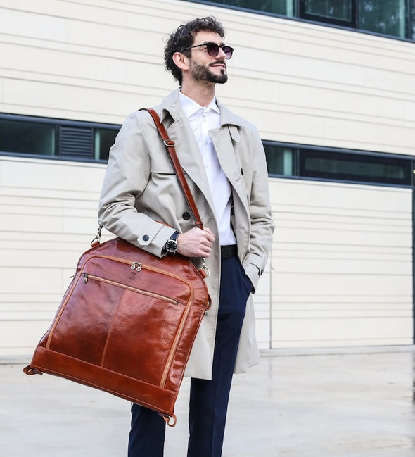 Travels with Charley - Leather Garment Bag