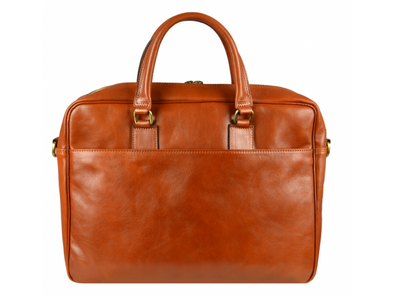 Orange Leather Briefcase Laptop Bag - The Little Prince for Men and Women by Time Resistance on Jetset Times SHOP