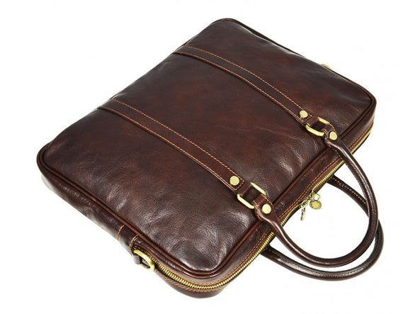 Dark Brown Leather Laptop Bag - The Hobbit for Men and Women by Time Resistance on Jetset Times SHOP