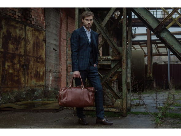 Brown Leather Duffel Bag - Wise Children Men and Women by Time Resistance on Jetset Times SHOP