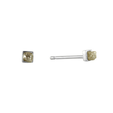 Women's Diamond Stud Earrings - Cube Rough by No 13 on Jetset Times SHOP