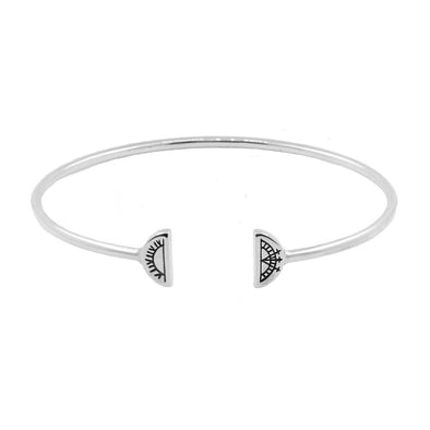 Women's Sun & Moon Bangle - Solid Silver by No 13 on Jetset Times SHOP