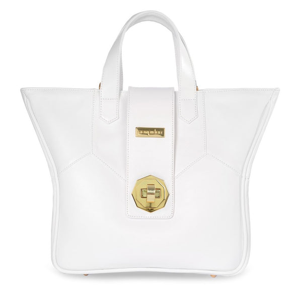 Women's White Leather Camera Bag - Kimberly by POMPIDOO on Jetset Times SHOP