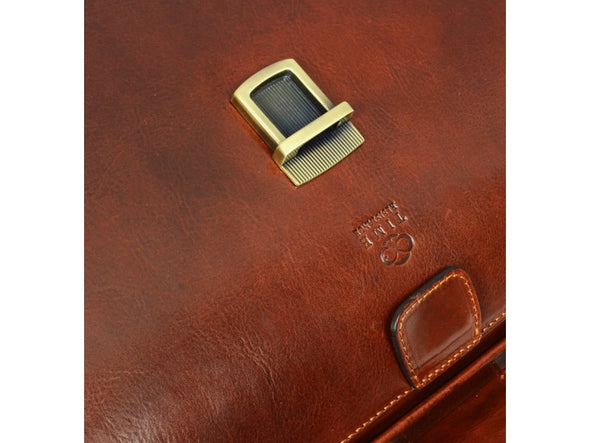 Brown Leather Briefcase - The Firm for Men and Women by Time Resistance on Jetset Times SHOP