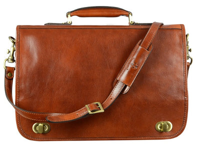 Brown Leather Briefcase - Illusions for Men and Women by Time Resistance on Jetset Times SHOP