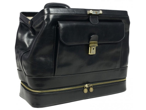 Black Leather Doctor Bag - The Master and Margarita for Men and Women by Time Resistance on Jetset Times SHOP