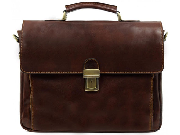 In Cold Blood - Full Grain Leather Briefcase Laptop Bag