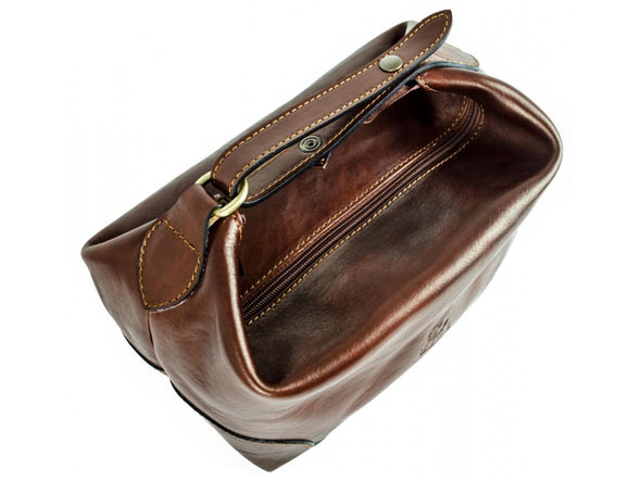 Autumn Leaves - Leather Toiletry Bag