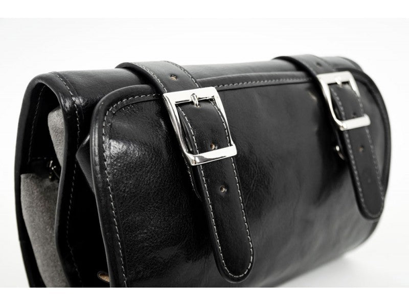 Time Resistance Leather Hanging Wash Bag Toiletry Bag - Dracula