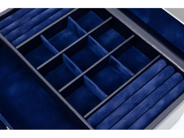 Beloved - Navy Blue Leather Jewelry Box