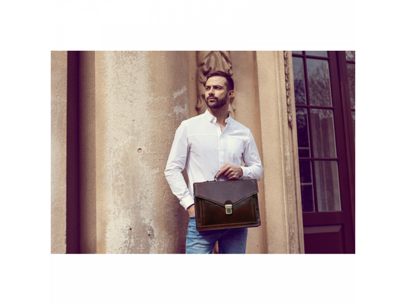 The Magus - Classic Design Leather Briefcase