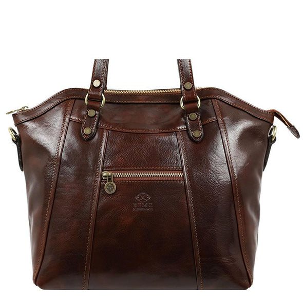 Main Street - Brown Leather Shoulder Bag Handbag For Women