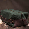 Men's Waxed Canvas Leather Dopp Kit - Green Canvas with Brown Leather by Tram 21 on Jetset Times SHOP