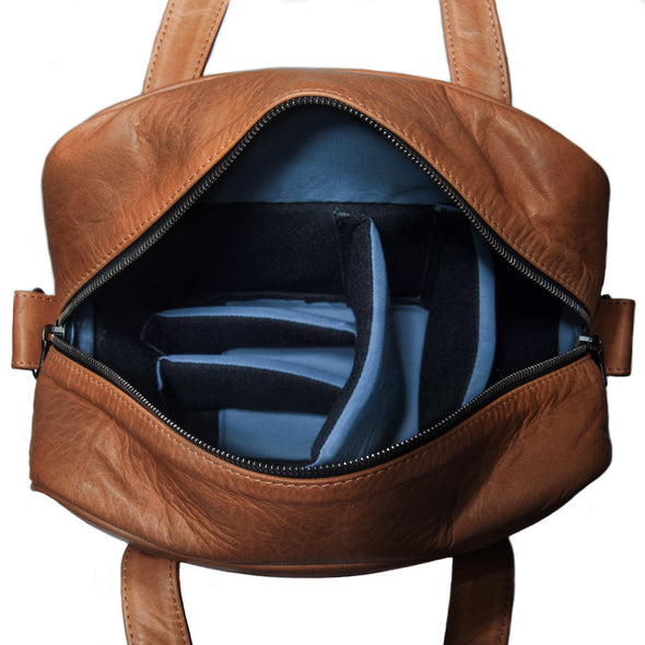Brown Leather Camera Bag - Amsterdam for Men and Women by POMPIDOO on Jetset Times SHOP