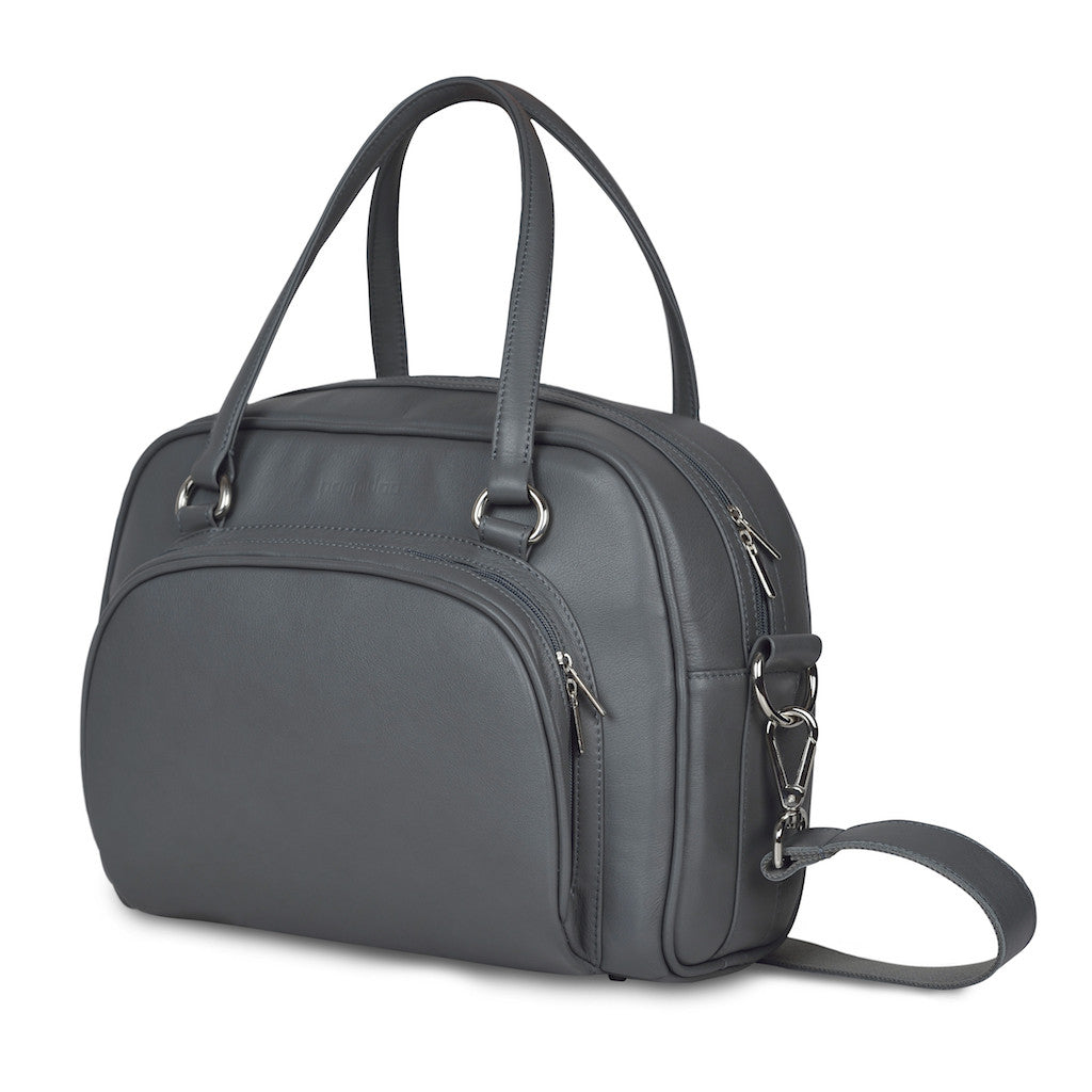 Women's Gray Leather Camera Bag by POMPIDOO | Jetset Times SHOP