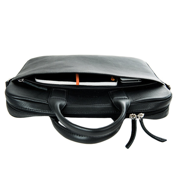Black Leather Laptop Bag - Sydney for Men and Women by POMPIDOO on Jetset Times SHOP