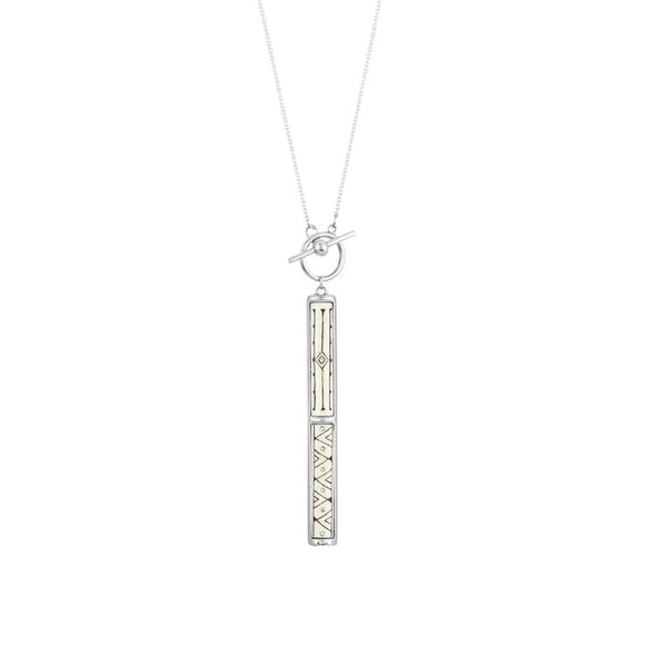 Women's Sami T-Bar Pendant Necklace - Silver by No 13 on Jetset Times SHOP